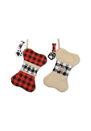 Qingmipy Noel Evcil Hayvan Çorabı - Kedi Köpek İçin Yeniden Kullanılabilir Hediye Çantası