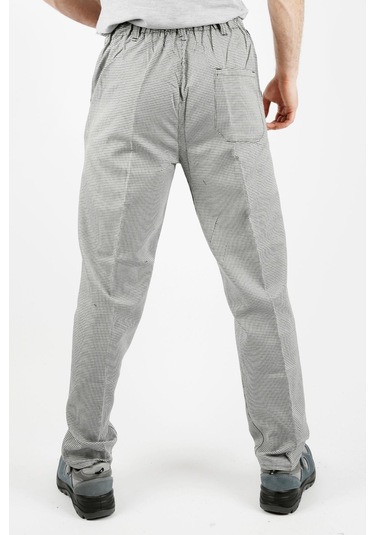 Uniprom Erkek Doktor Hemşire Aşçı Hizmetli Pantolon Alpaka Kumaş Kareli Siyah - Beyaz