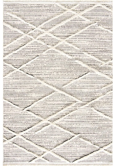 Çam Halı Enti Halı Step 2204 Gri İskandinav Desenli Makine Halısı