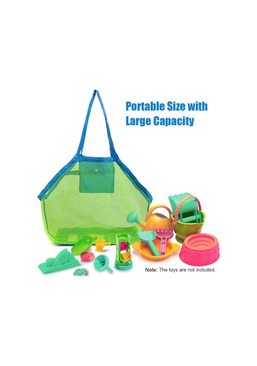 Konesam Yeşil Ağ Siteli Büyük Boy Plaj Çantası - Kum Ve Suyu Çıkartır, Oyuncak/çamaşırları Taşır, Hafif Ve Katlanabilir Çok Renkli