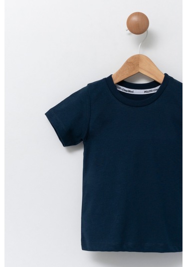 Çocuk Bisiklet Yaka Basic Düz T-shirt %100 Pamuk 001