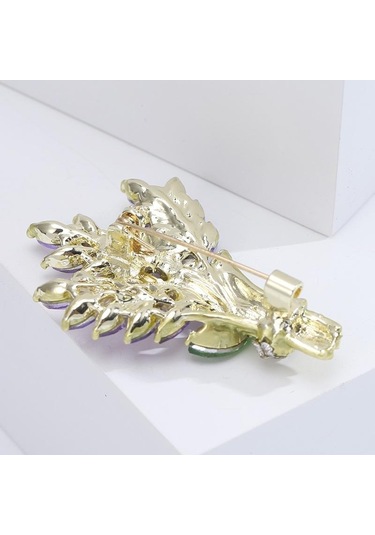 Sarı Bitki Emaye Broş Kadınlar İçin Retro Mor Taş Buğday Kulak Broş Bayanlar Moda Parti Aksesuarları Sarı