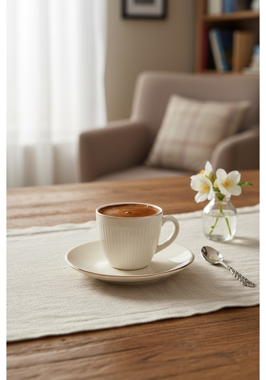 Bernardo Supra 6 Kişilik Fincan Takımı Altın Altın - Beyaz