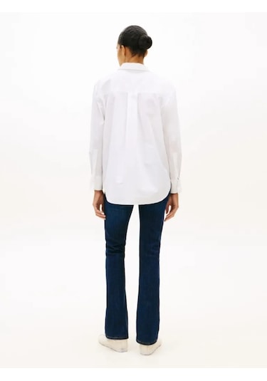 Tommy Hilfiger Cotton Easy Shırt Kadın Beyaz Uk Gömlek - Ww0ww48190