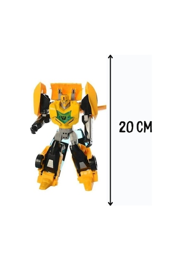 Oyuncak Robota Dönüşen Metal Transformers Robot Bumblebe Ve Optimus Prime Araba 2'li Set 20 Cm Kırmızı