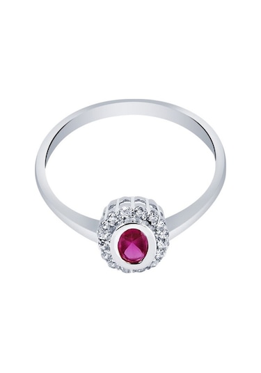 Diamond Line - Gülaylar - Altın 14 Ayar Trend Renkli Taşlı Yüzük