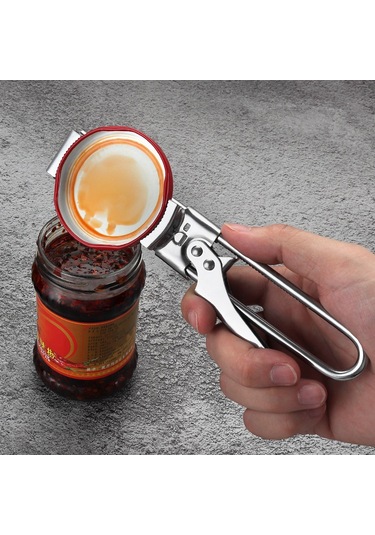 Folinda Pratik Ev Aletleri: Çelik Kapak Açıcı, Çubuk Kraker Açıcı, Jem Açıcı - Anti Kayma, Çok Fonksiyonlu, Dayanıklı Gri