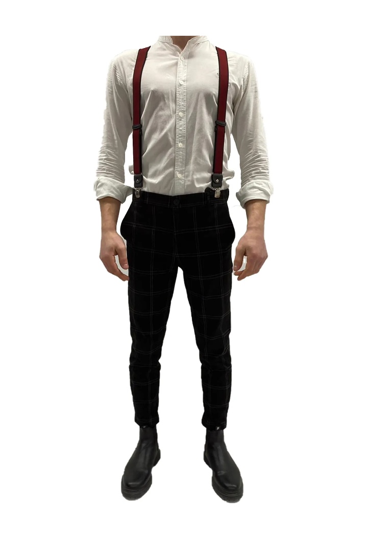 Zekton %100 Deri Bordo Unisex Pantolon Askısı