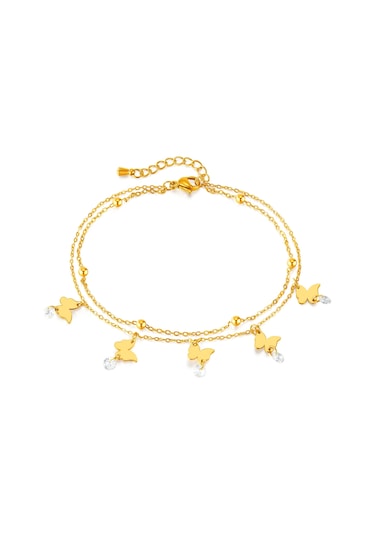 Sones Opk Gz200 Çift Katmanlı Paslanmaz Çelik Kelebek Bileklikler Altın