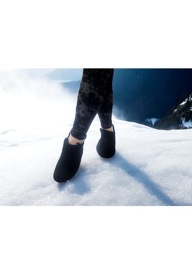 Ortopedik Yumuşacık Kışlık Hafif Taban Ev Botu Ve Pandufu Siyah