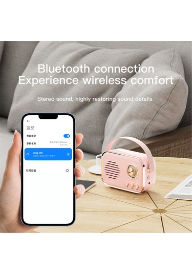 Youmex Yeşil Retro Bluetooth Radyo Hoparlör - Fm Radyo, Tf Kart, Aux Girişi, 5w Bass, 1500mah Pil, Taşınabilir Müzik Çalar