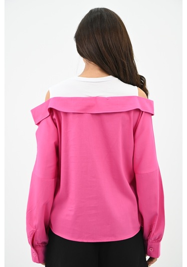 Kadın Omuz Atlet Detaylı Gömlek 1737-24 001