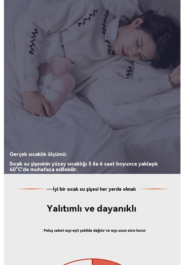 Peluş Su Dolu El Isıtıcı Çanta-mavi 500ml