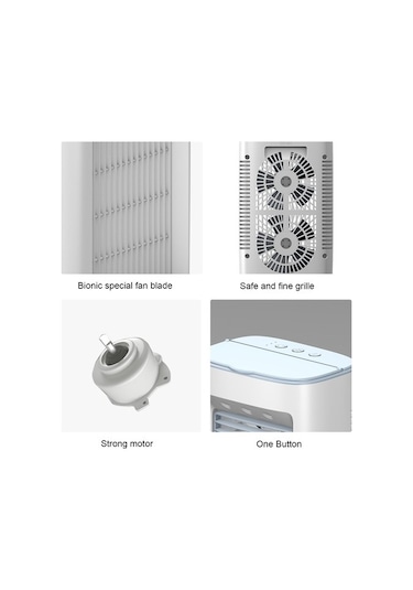 Usb Masa Fanı Taşınabilir Klima Fanı Su Soğutma Fanı 8757 Beyaz