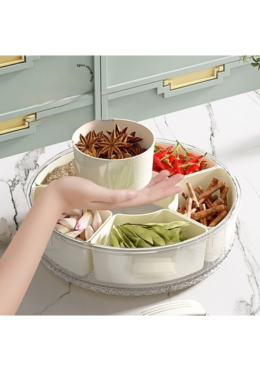 Yystore Mutfak Baharat Saklama Kutusu Kapalı Sebzelik Kutusu 6 Izgara