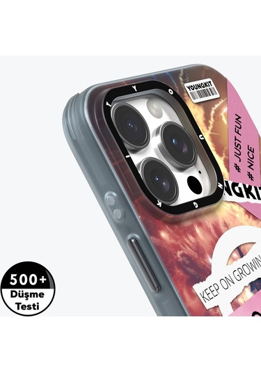İphone 16 Pro Max Uyumlu Kılıf Magsafe Şarj Özellikli Youngkit A-city Serisi Kapak Pembe