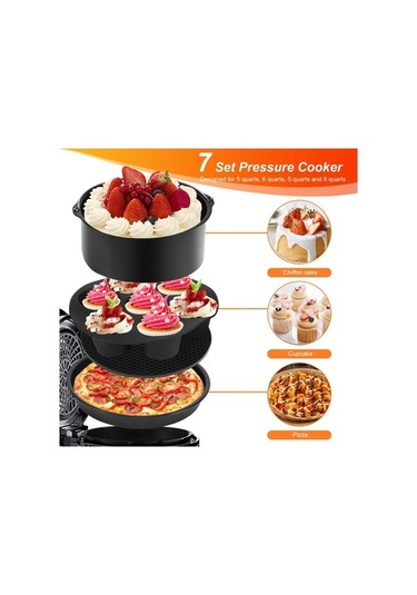 Ulzyvf Set Qt Pişirme Op101 Ninja İçin Hava Gümüş Gereçleri Fritöz Foodi Aksesuarları 7 5&6.5&8 Hr Gümüş