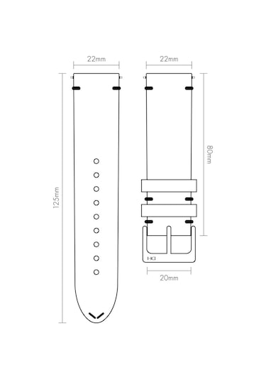 Rs2004s Renesance Deri Kayış -kahverengi - 22mm Şeffaf