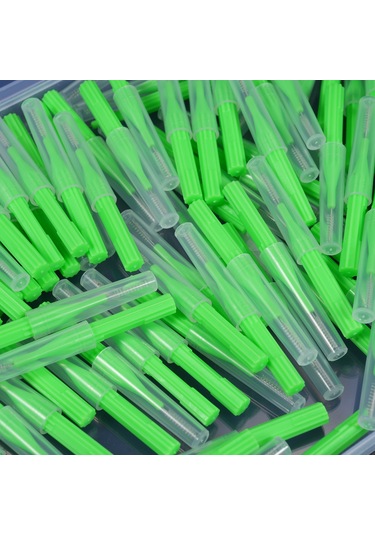 Qingmipy 100 Adet Diş Arası Fırçası Seti - Diş Temizliği Ve Ağız Sağlığı İçin Pratik Çözüm, Taşınabilir Saklama Kutusu İle Yeşil