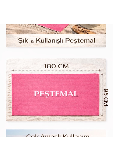 Plaj Havlusu Peştemal %100 Pamuk Gözde Kiremit