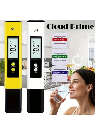 Honeybeeshop Cloud Prime Dijital Ph Metre Kalemi Beyaz 0-14ph Hassas Su Test Cihazi Lcd Ekran