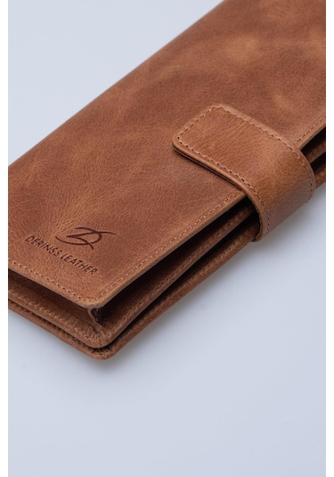 DERİNSS DRC7533 Hakiki Deri Patlı Taba Cüzdan & Telefonluk