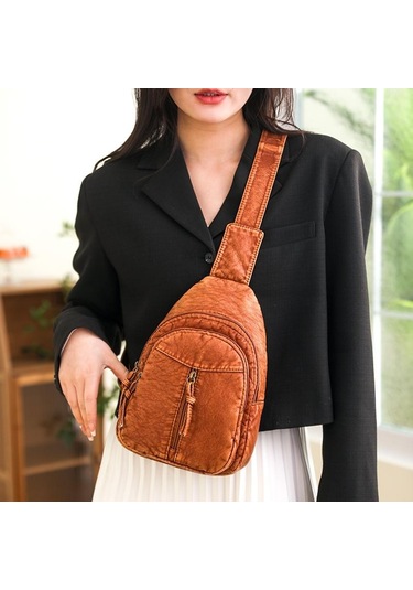 Mavi Kadın Çantası Moda Göğüs Çantası Yumuşak Pu Omuz Crossbody Çanta Kadın Sırt Çantası Mavi