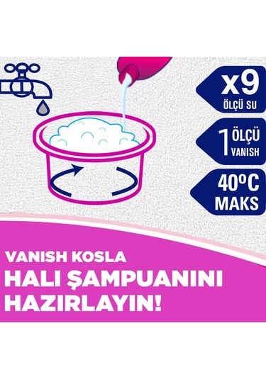 Vanish Kosla Ekstra Hijyen Elde Halı Yıkama Şampuanı 2 x 850 ML