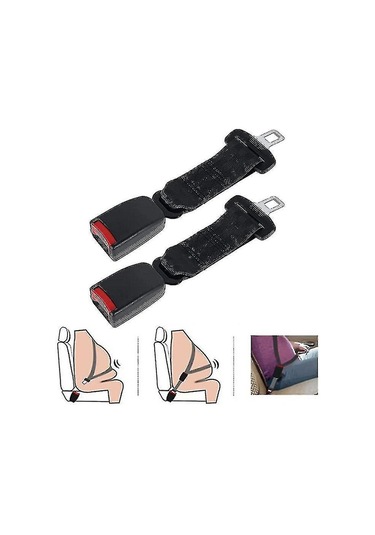 Geeksen Emniyet Kemerleri 2 Paket Evrensel Araba Emniyet Kemeri Uzatıcısı Ayarlanabilir Emniyet Kemeri Uzatma Kayışı 23cm