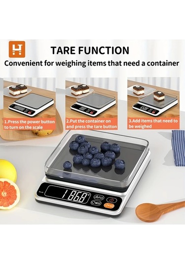 Willowhaven Habuybuy Gl-01 Gümüş Taşınabilir Mutfak Terazisi 0.1g Hassas Gram Tartı Gümüş