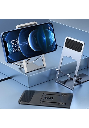 Joyhub 2x Dik Katlanır Telefon Tutucu Iş Gezileri Için Ayarlanabilir Içi Boşluk Siyah - Gri Torpido Üstü