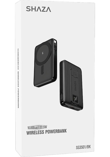Shaza 10.000 Mah 22.5w Magsafe Taşınabilir Şarj Cihazı Siyah Siyah