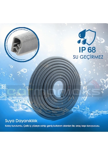 Gri Oto Kapı Fitili Çizilme Önleyici Araç Kapı Koruyucu Fit