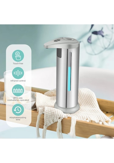 Siyah-otomatik Sıvı Sabunluk Fotoselli Sensör Banyo Akıllı Köpük Makinesi 280 Ml Kızılötesi Sıvı Sabunluk Pompa Kabı