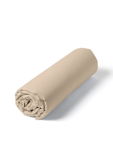 Maki Home Pamuklu Bej 160x200 Çift Kişilik Lastikli Çarşaf Seti Bej