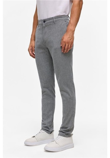 Lacivert Slim Armürlü Pantolon Lacivert