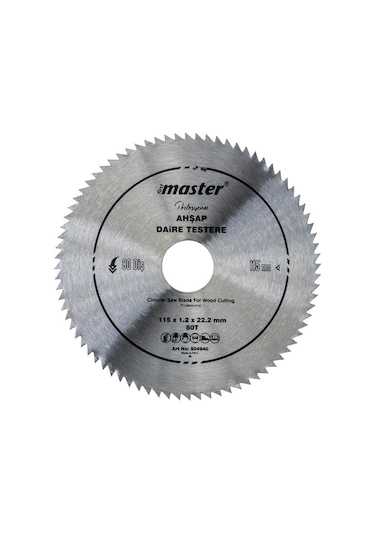 Master 530940 Ahşap Daire Testere Bıçağı 115 Mm 80 Diş Elmassız
