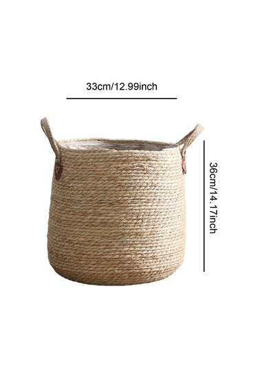 Suntek Dokuma Bitki Sepeti Çamaşır Torbası Dekorasyon M