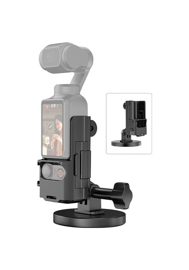 Djı Osmo Pocket 3 İçin Puluz Koruyucu Çerçeve Manyetik Masaüstü Montaj Açısı Ayarlanabilir Taban Siyah