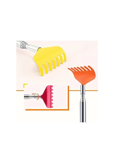 Cordial Kırmızı Metal Telekopik Sırt Kaşıyıcı - Yetişkinler İçin Hediye Ve Masaj Aleti Kırmızı