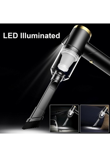 Xiyyadms "120w Kablosuz Led Aydınlatmalı Katlanabilir El Süpürgesi - 9000pa Güçlü Emiş, Araç Ve Ev Kullanımı İçin"