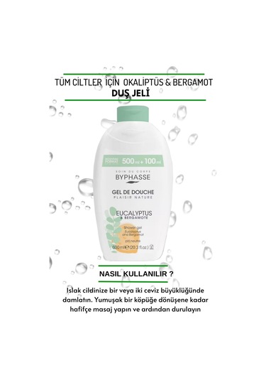 Byphasse Plaisir Natura Okaliptus & Bergamot Duş Jeli 600 ML