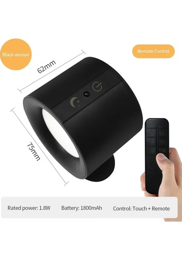 Liangmei Modern Manyetik Dokunmatik Led Duvar Lambası Şarj Ahşap