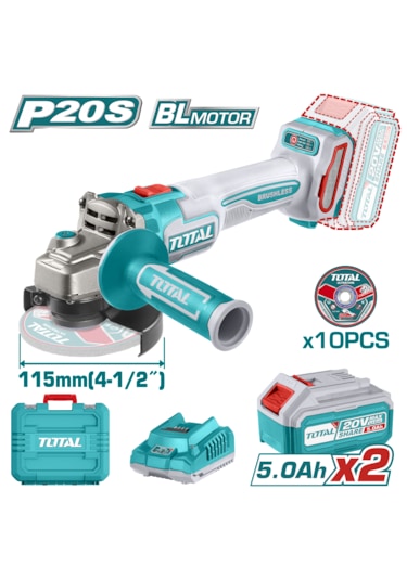 Total P20S Taglı211545 Lı-Ion 20 V 5.0 AH Akülü Taşlama Makinesi