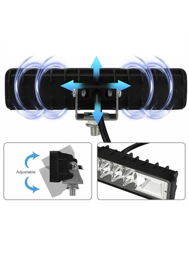 Point Off Road 12-24v Oto Gündüz Led Bar 6 Inç 16 Led 48 W Sarı Renk Ikaz Flash Mod Sis Farı 1