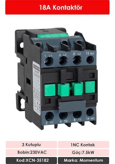 Momentum Kontaktör 18A 7.5kW 1NC XCN-35182