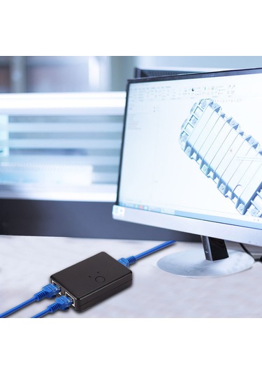 Springsun 2 Port Rj45 Cat6 Ağ Anahtarı - 100mhz Dahili Dışarı Ağ Dağıtıcı 2 Giriş 1 Çıkış/1 Giriş 2 Çıkış