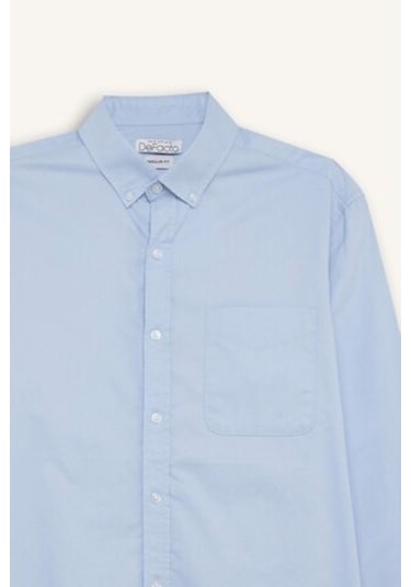 DeFacto %100 Pamuk Regular Fit Polo Yaka Oxford Basic Düz Uzun Kollu Gömlek A8028AX25SPBE196 DeFacto %100 Pamuk Regular Fit Polo Yaka Oxford Basic Düz Uzun Kollu Gömlek A8028AX25SPBE196