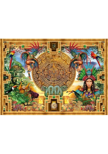 Educa 2000 Parçalı Aztek Maya Montajı Puzzle - 19565 - Aztec Mayan Montage