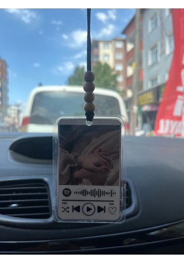 Kişiye Özel Spotify Kodlu Fotoğraflı Araç Dikiz Aynası Süsü , Hediyelik Oto Aksesuar